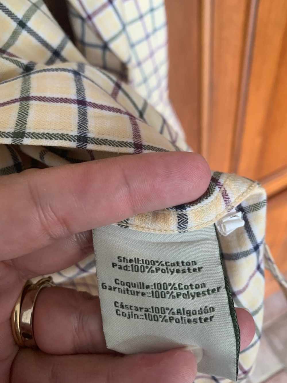 Boyt Harness Company Men's Cream Plaid Button-Down Shirt Large - Picture 7 of 9